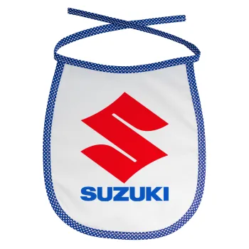 SUZUKI, Σαλιάρα μωρού αλέκιαστη με κορδόνι Μπλε