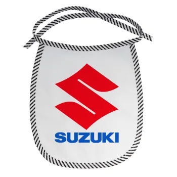 SUZUKI, Σαλιάρα μωρού αλέκιαστη με κορδόνι Μαύρη