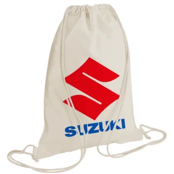 SUZUKI, Backpack bag GYMBAG natural (28x40cm)