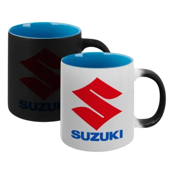 SUZUKI, Κούπα Μαγική εσωτερικό μπλε, κεραμική 330ml που αλλάζει χρώμα με το ζεστό ρόφημα