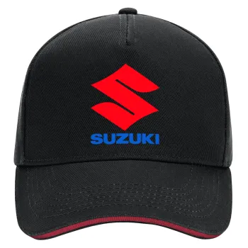 SUZUKI, DRILL Καπέλο Ενηλίκων Ultimate ΜΑΥΡΟ/ΚΟΚΚΙΝΟ, (100% ΒΑΜΒΑΚΕΡΟ, ΕΝΗΛΙΚΩΝ, UNISEX, ONE SIZE)