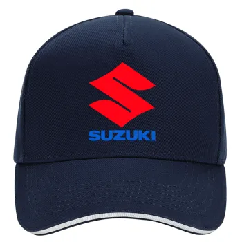 SUZUKI, DRILL Καπέλο Ενηλίκων Ultimate ΜΠΛΕ/ΛΕΥΚΟ, (100% ΒΑΜΒΑΚΕΡΟ, ΕΝΗΛΙΚΩΝ, UNISEX, ONE SIZE)