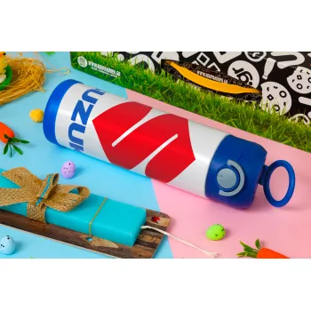 SUZUKI, Easter candle, Childrens hot water bottle, stainless steel, with safety straw, BLUE (500ml)