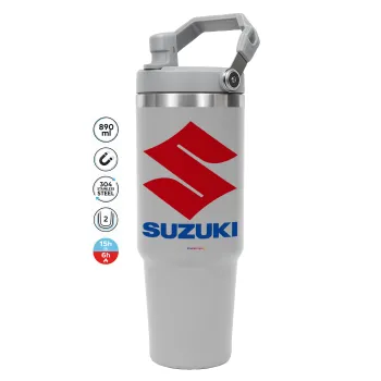 SUZUKI, GREY color, 890ml (30oz) stainless Steel Tumbler with Handle