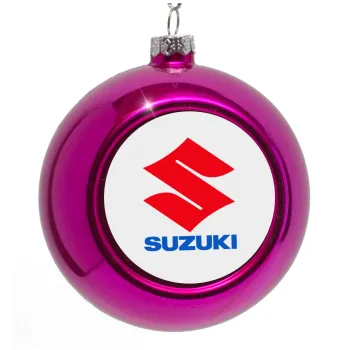 SUZUKI, Purple Christmas tree ornament bauble 8cm