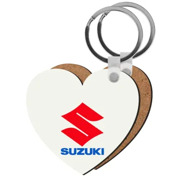 SUZUKI, Μπρελόκ Ξύλινο καρδιά MDF