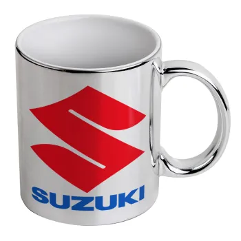 SUZUKI, Κούπα κεραμική, ασημένια καθρέπτης, 330ml