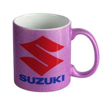 SUZUKI, Κούπα Μωβ Glitter που γυαλίζει, κεραμική, 330ml