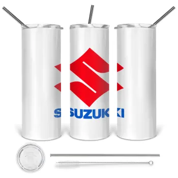 SUZUKI, Tumbler stainless steel 600ml, with metal straw & cleaning brush