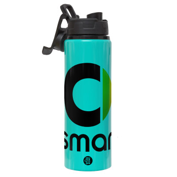 smart, Metallic water bottle with safety lid, 850ml aluminum
