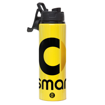 smart, Metallic water bottle with safety lid, 850ml aluminum