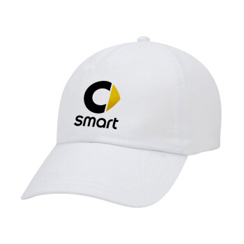 smart, Καπέλο Jockey baseball Λευκό (snapback, 5-φύλλο, unisex)