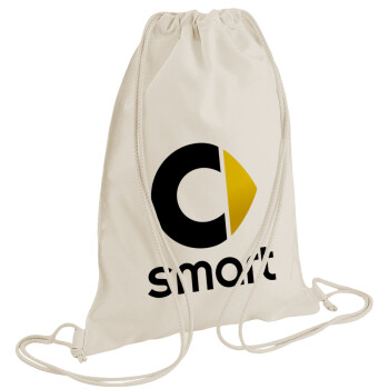 smart, Τσάντα πλάτης πουγκί GYMBAG natural (28x40cm)