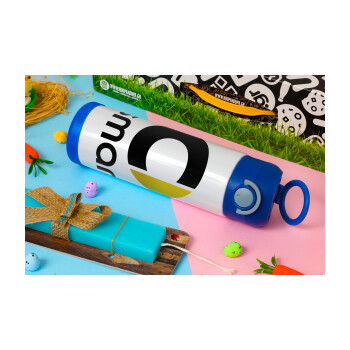 smart, Easter candle, Childrens hot water bottle, stainless steel, with safety straw, BLUE (500ml)