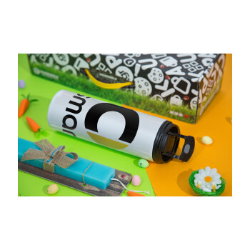 smart, Easter candle,Travel Tumbler 2 Lids, with metal straw & cleaning brush & aromatic flat candle (30cm) (BLUE)