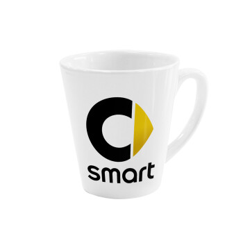 smart, Κούπα κωνική Latte Λευκή, κεραμική, 300ml