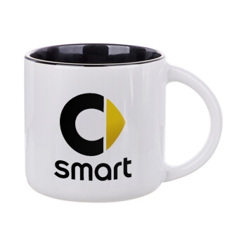 smart, Κούπα κεραμική 400ml Λευκή/Μαύρη
