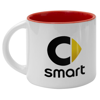 smart, Κούπα κεραμική 400ml Λευκή/Κόκκινη