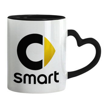smart, Mug heart black handle, ceramic, 330ml