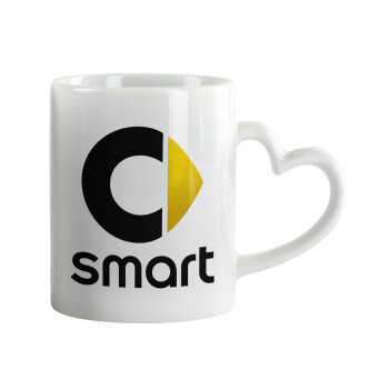 smart, Mug heart handle, ceramic, 330ml
