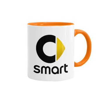 smart, Κούπα χρωματιστή πορτοκαλί, κεραμική, 330ml