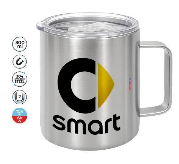 smart — Double-walled stainless steel mug 300ml with temperature-retaining lid
