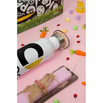 smart, Πασχαλινή Λαμπάδα με παγούρι μεταλλικό (620ml, stainless steel) & κερί αρωματικό πλακέ (30cm) (ΡΟΖ)