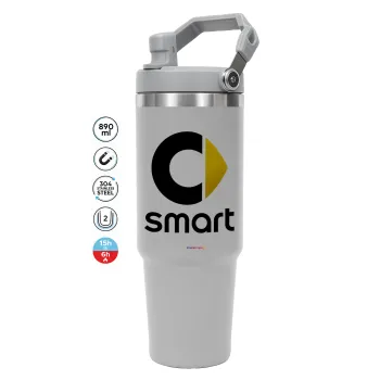 smart, GREY color, 890ml (30oz) stainless Steel Tumbler with Handle