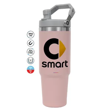smart, Pink color, 890ml (30oz) stainless Steel Tumbler with Handle
