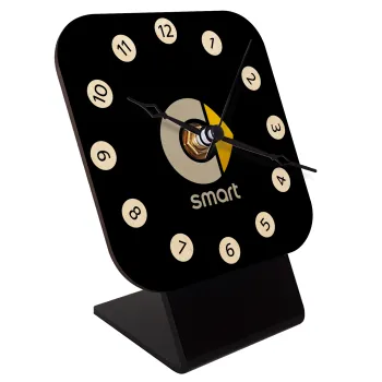 smart, Quartz Table clock in natural wood (10cm)