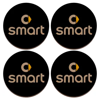 smart, ΣΕΤ x4 Σουβέρ ξύλινα στρογγυλά plywood (9cm)
