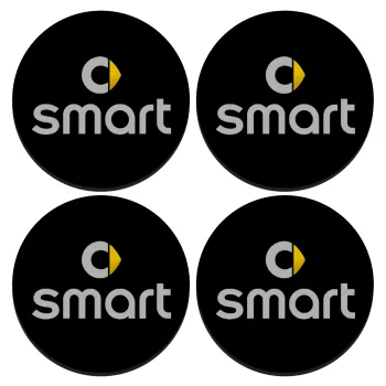 smart, ΣΕΤ 4 Σουβέρ ξύλινα στρογγυλά (9cm)