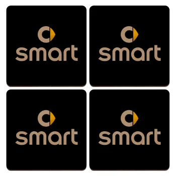 smart, ΣΕΤ x4 Σουβέρ ξύλινα τετράγωνα plywood (9cm)