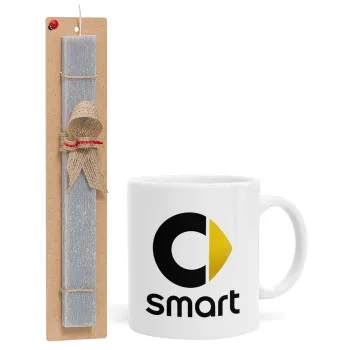 smart, Easter Set, Ceramic Cup (330ml) & Easter aromatic flat candle (30cm) (GRAY)