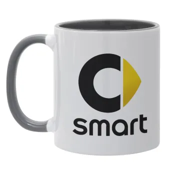 smart, Κούπα χρωματιστή γκρι, κεραμική, 330ml