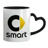 Mug heart black handle, ceramic, 330ml