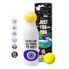 Tennis ball Metal mug thermos White, double wall, 550ml