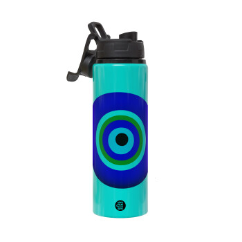 Το μάτι, Metallic water bottle with safety lid, 850ml aluminum