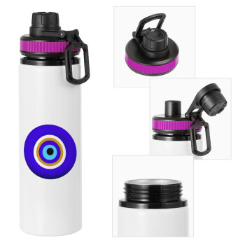 Το μάτι, Metallic water bottle with safety lid, 850ml aluminum