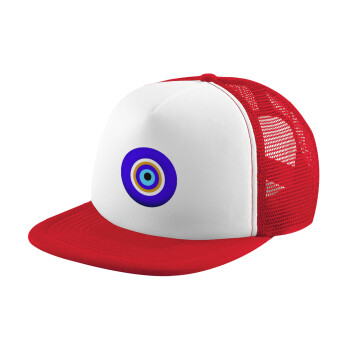 Το μάτι, Καπέλο Ενηλίκων Soft Trucker με Δίχτυ Red/White (POLYESTER, ΕΝΗΛΙΚΩΝ, UNISEX, ONE SIZE)