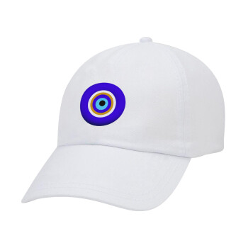 Το μάτι, Καπέλο Jockey baseball Λευκό (snapback, 5-φύλλο, unisex)