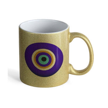 Το μάτι, Κούπα Χρυσή Glitter που γυαλίζει, κεραμική, 330ml