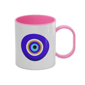 Το μάτι, Κούπα (πλαστική) (BPA-FREE) Polymer Ροζ για παιδιά, 330ml