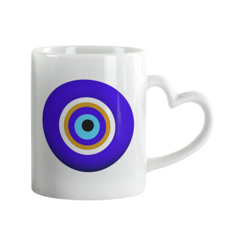 Το μάτι, Mug heart handle, ceramic, 330ml