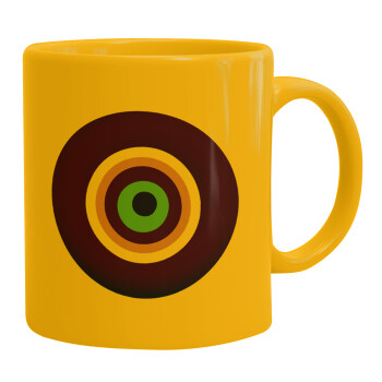 Το μάτι, Ceramic coffee mug yellow, 330ml