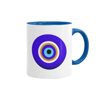 Το μάτι, Mug colored blue, ceramic, 330ml