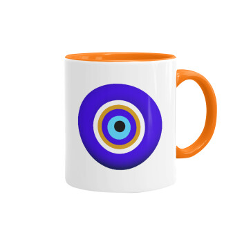 Το μάτι, Κούπα χρωματιστή πορτοκαλί, κεραμική, 330ml