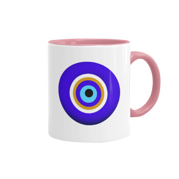 Το μάτι, Mug colored pink, ceramic, 330ml