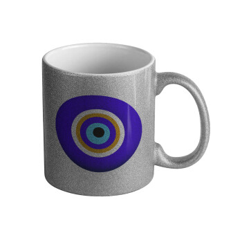 Το μάτι, Κούπα Ασημένια Glitter που γυαλίζει, κεραμική, 330ml