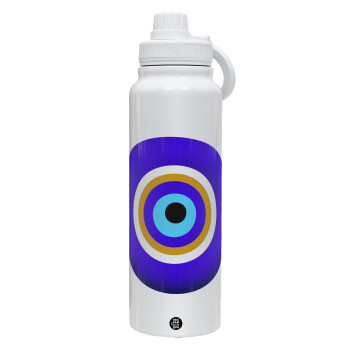 Το μάτι, 1L Stainless Steel Thermal Bottle with Phone Holder & Double Wall Insulation